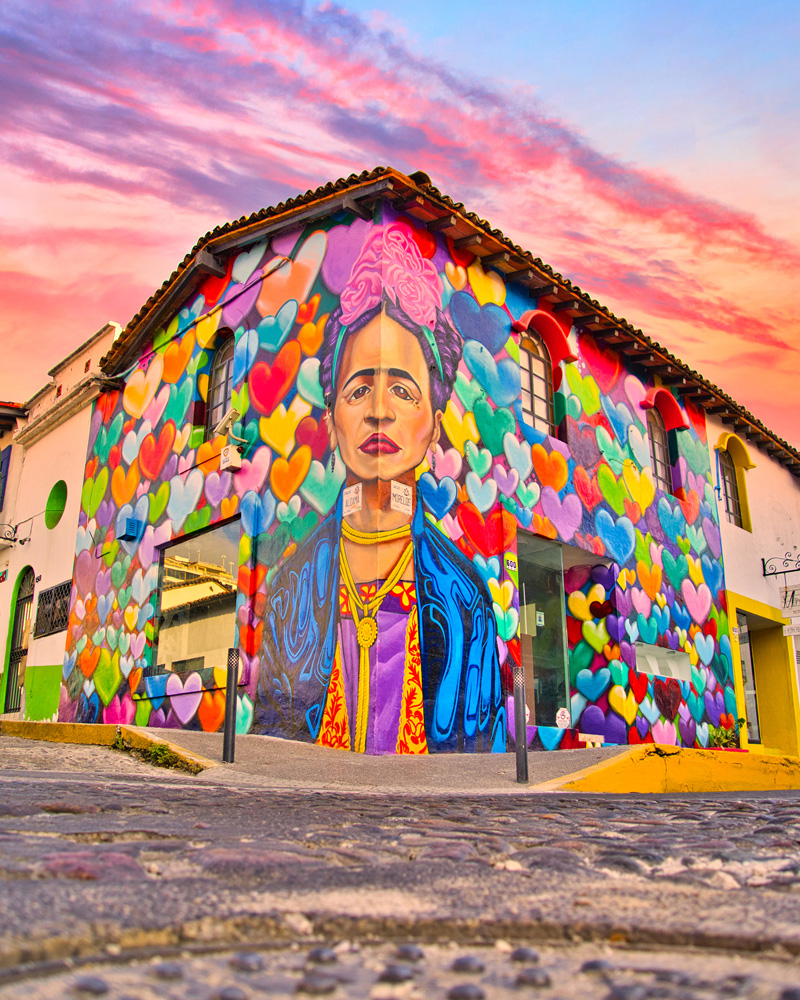 Sculptures and street mural art in Puerto Vallarta